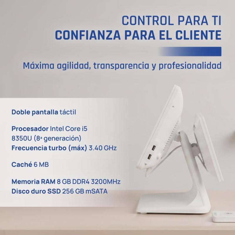 iggual TPV dual 15,6+11,6 i5 8350U 8+256G W11 Blan