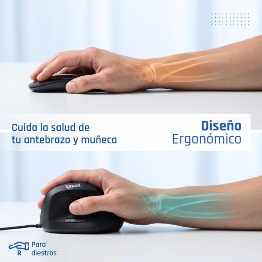 iggual Ratón ergonómico vertical USB ERGO-V