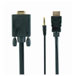 Gembird Cable HDMI a VGA + audio 1.8 mt Negro