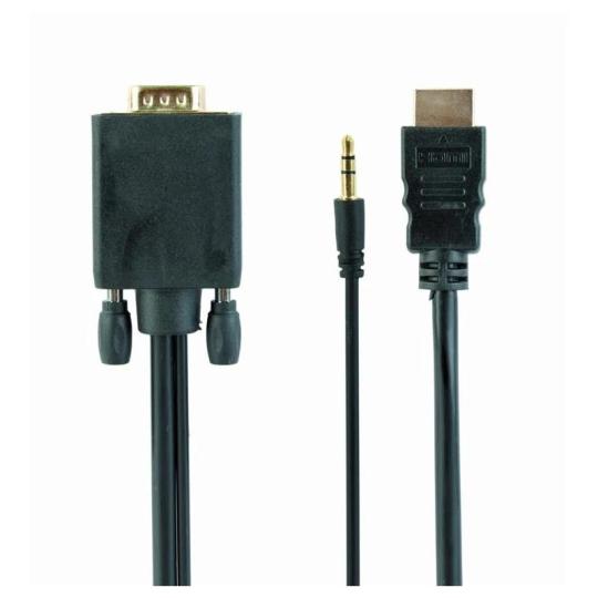 Gembird Cable HDMI a VGA + audio 1.8 mt Negro