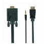 Gembird Cable HDMI a VGA + audio 1.8 mt Negro