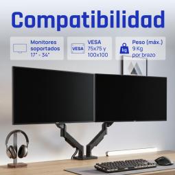 iggual SPMP02-A Soporte pinza 2 monitor 17-32" pro