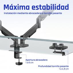 iggual SPMP02-A Soporte pinza 2 monitor 17-32" pro