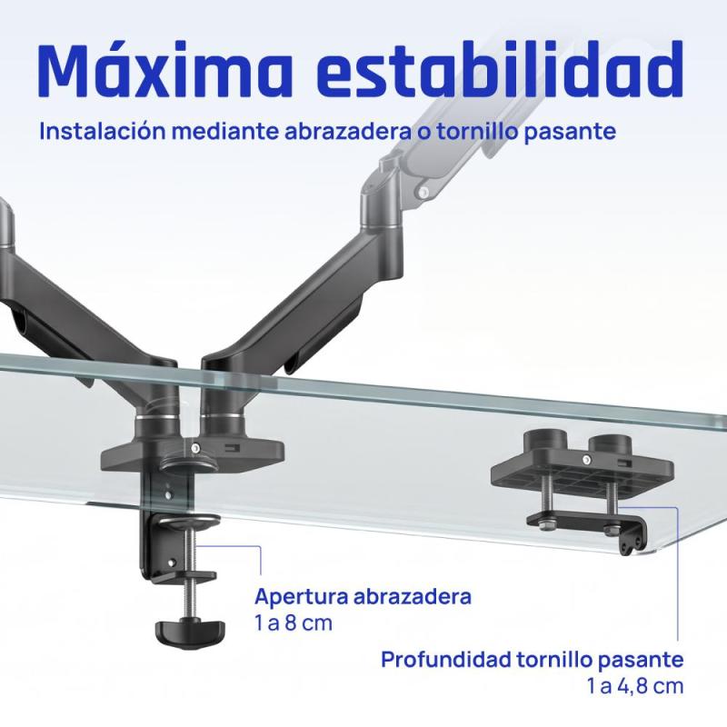 iggual SPMP02-A Soporte pinza 2 monitor 17-32" pro